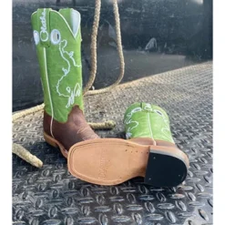 Olathe Kids Brown And Green Bucking Horse Boots -Heydudes Cowboy Shop olathe4