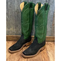 Olathe Black And Jade Hippo Boots