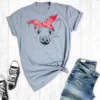 Rebel Rose Lt. Grey Graphic Tee - Pig Head With Red Bandana