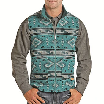 Teal Aztec Vest 1 Teal Aztec Vest