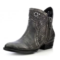 Corral Boots Corral's Circle G Brand- Black And Grey Shorty Boots
