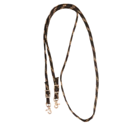 Classic Equine Black And Tan Hand Braided Roping Rein