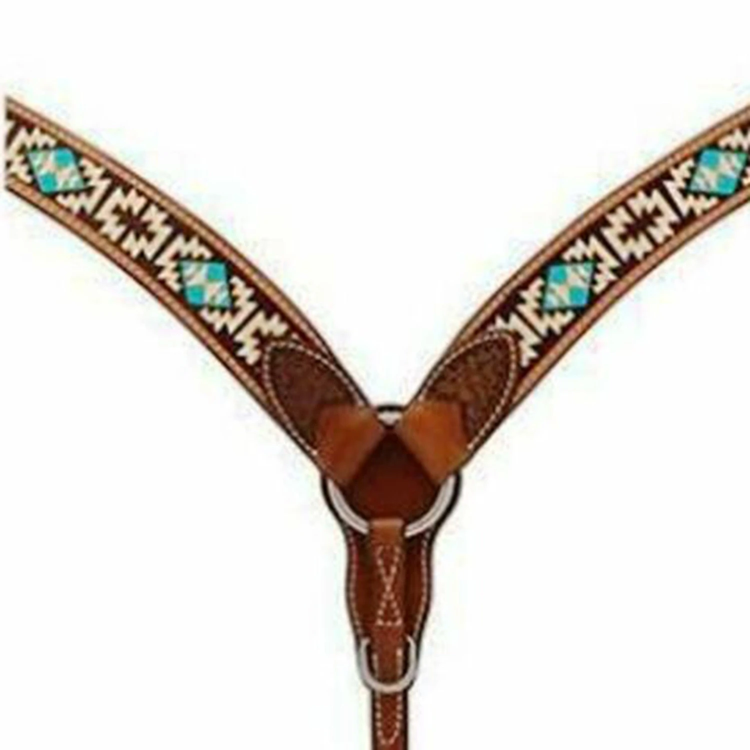 Weaver Leather Weaver Turquoise Cross Aztec Breast Collar 2 Weaver Leather Weaver Turquoise Cross Aztec Breast Collar - Image 2