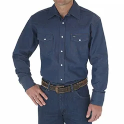 Wrangler Dark Denim Work Shirt